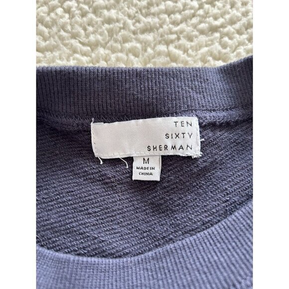 Ten Sixty Sherman Navy Blue Ombre Dip Dye Salute Sweatshirt Terry Cotton Sz M - Picture 4 of 7